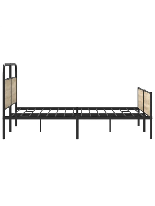 Kovový rám postele bez matrace kouřový dub 180 x 200 cm