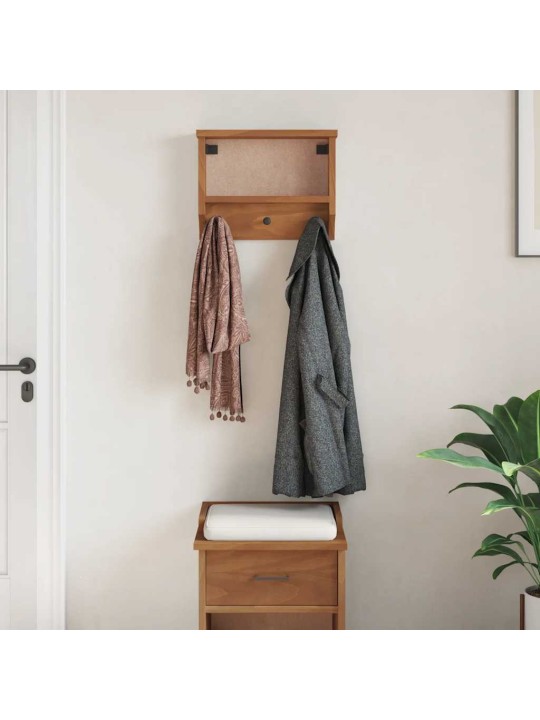Nástěnný věšák na kabáty sandnes 45x12x35 cm borovicový masiv
