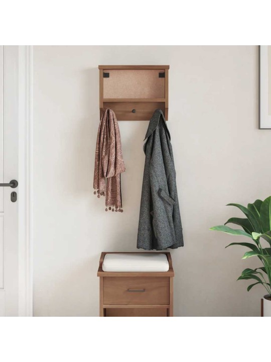 Nástěnný věšák na kabáty sandnes 45x12x35 cm borovicový masiv