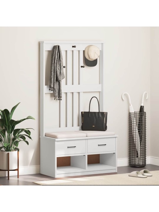 Předsíňový strom sandens bílá 87x40x159,5cm borovicový masiv