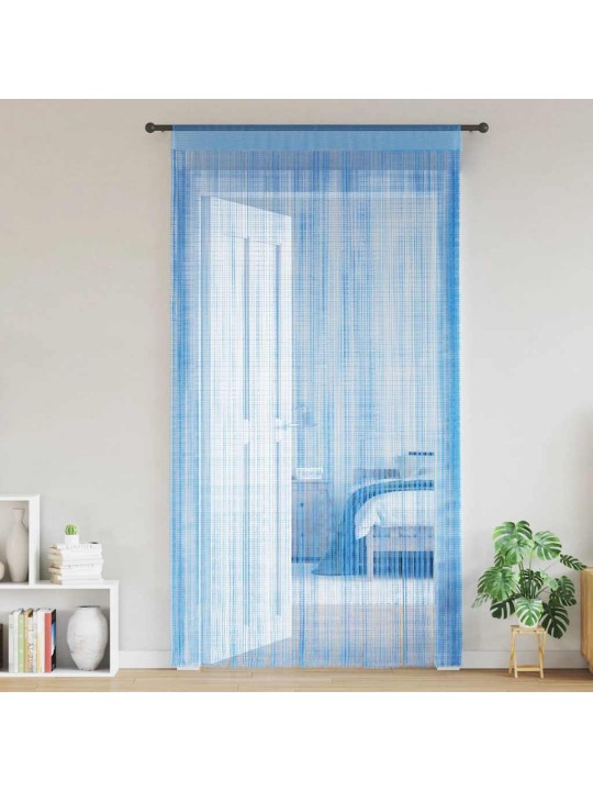 Provázkové záclony 2 ks světle modrá 140x250 cm