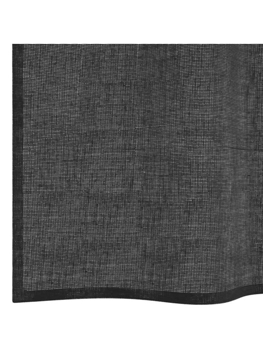 Voálové závěsy s průchodkami 2 ks černé 140x300 cm