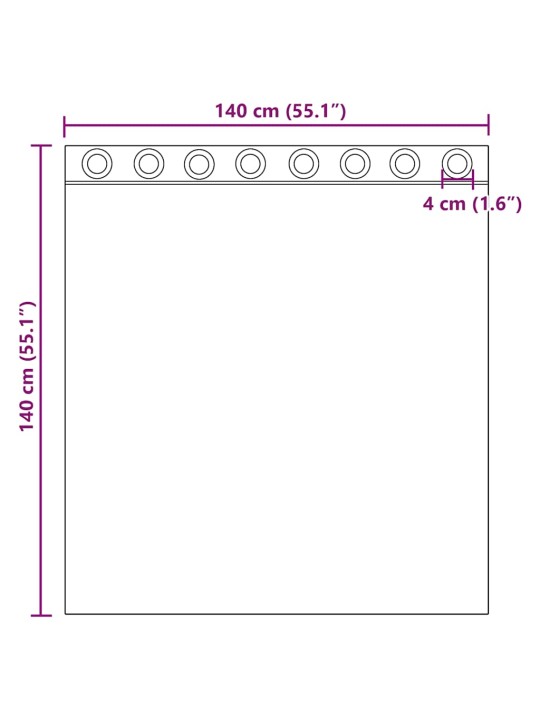 Voálové záclony s průchodkami 2 ks světle růžová 140x140 cm