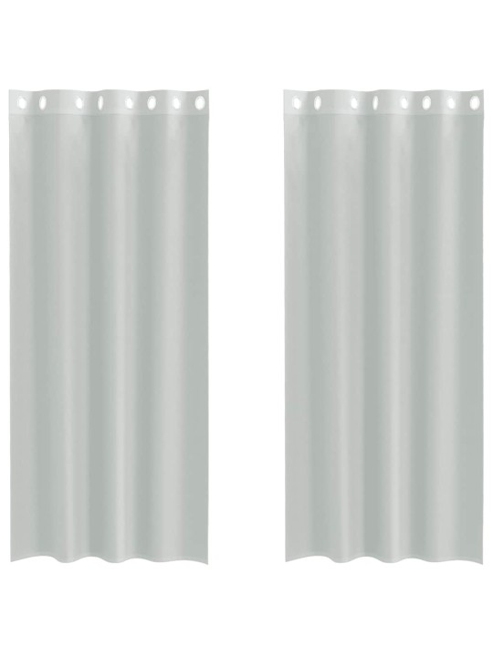 Voálové záclony s průchodkami 2 ks světle šedá 140x225 cm