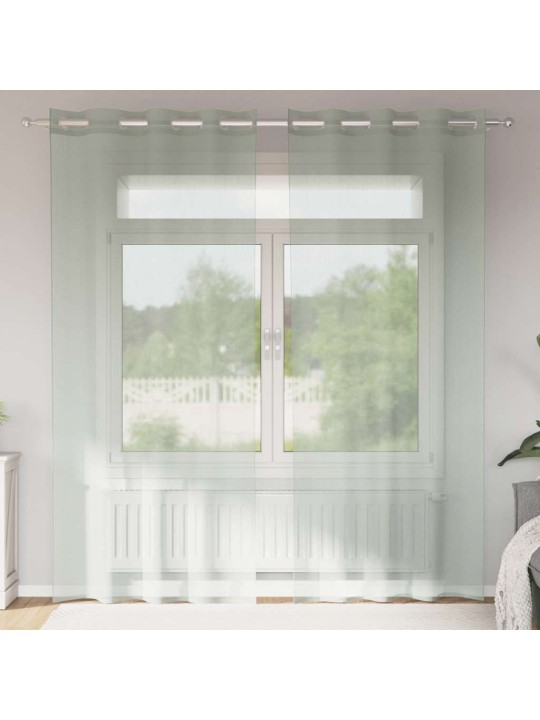Voálové záclony s průchodkami 2 ks světle šedá 140x225 cm