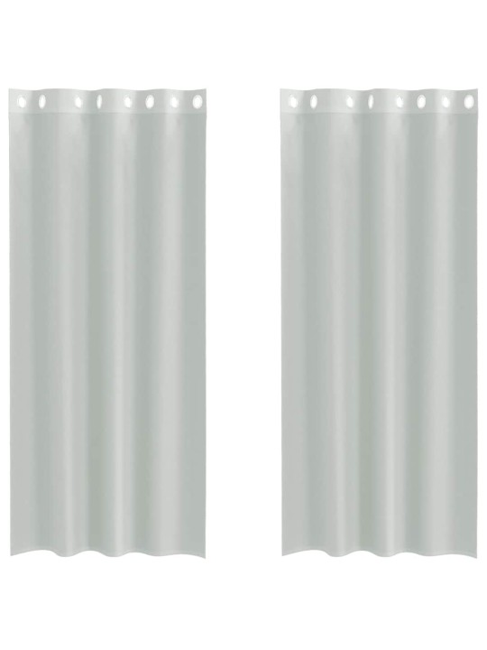 Voálové záclony s průchodkami 2 ks světle šedá 140x245 cm
