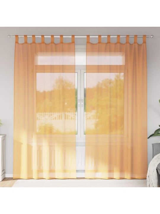 Voálové závěsy s poutky 2 ks oranžové 140x225 cm