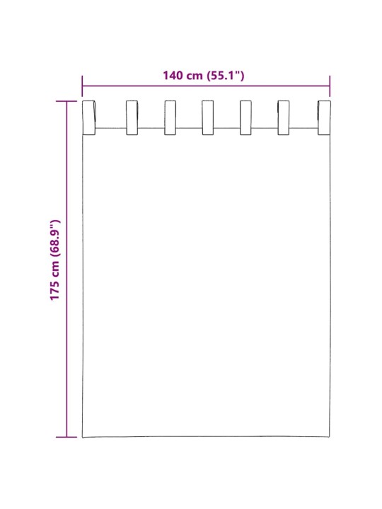 Voálové záclony s poutky 2 ks terakota 140x175 cm