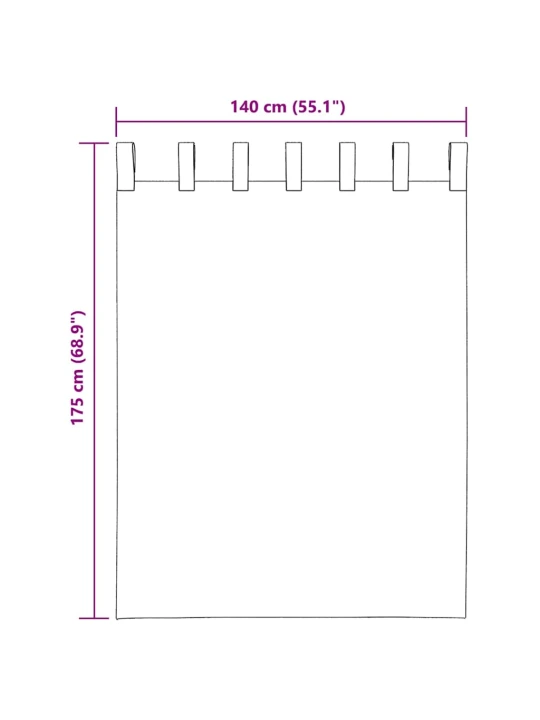 Voálové záclony s poutky 2 ks terakota 140x175 cm