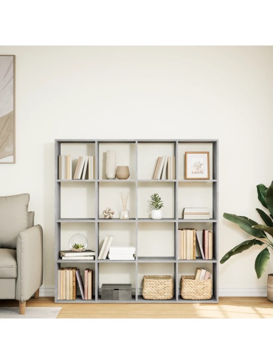 Knihovna betonově šedá 137,5 x 29 x 137,5 cm kompozitní dřevo