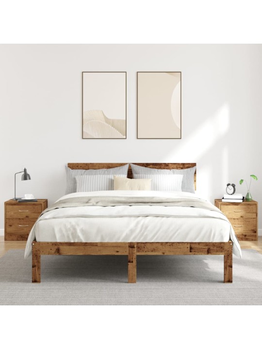 Noční stolky 2 ks old wood 40 x 30 x 40 cm kompozitní dřevo