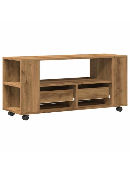 Tv skříňka na kolečkách dub artisan 102 x 34,5 x 43 cm kompozit