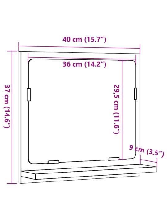 Koupelnová skříňka se zrcadlem dub artisan 40x11x37 cm kompozit