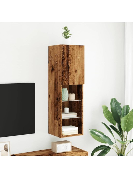 TV skříňka s LED osvětlením old wood 30,5 x 30 x 102 cm