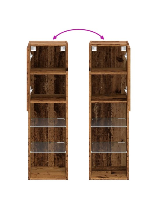 TV skříňka s LED osvětlením old wood 30,5 x 30 x 102 cm