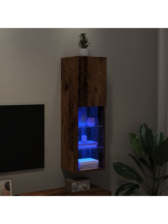 TV skříňka s LED osvětlením old wood 30,5 x 30 x 102 cm