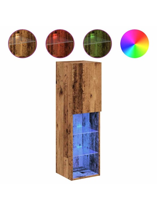 Tv skříňky s led osvětlením 2 ks old wood 30,5 x 30 x 102 cm