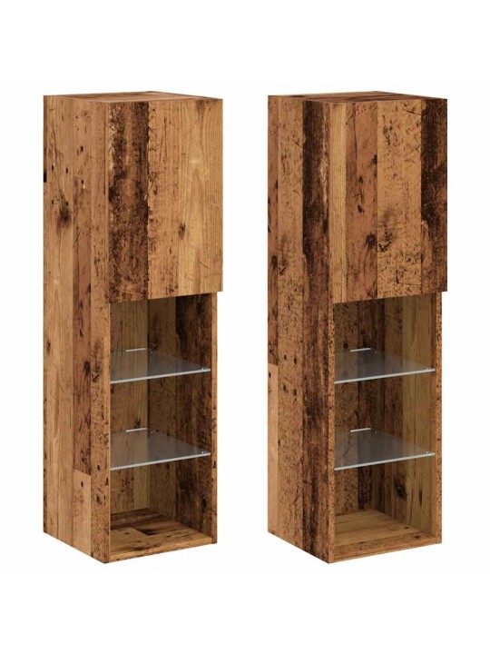 Tv skříňky s led osvětlením 2 ks old wood 30,5 x 30 x 102 cm