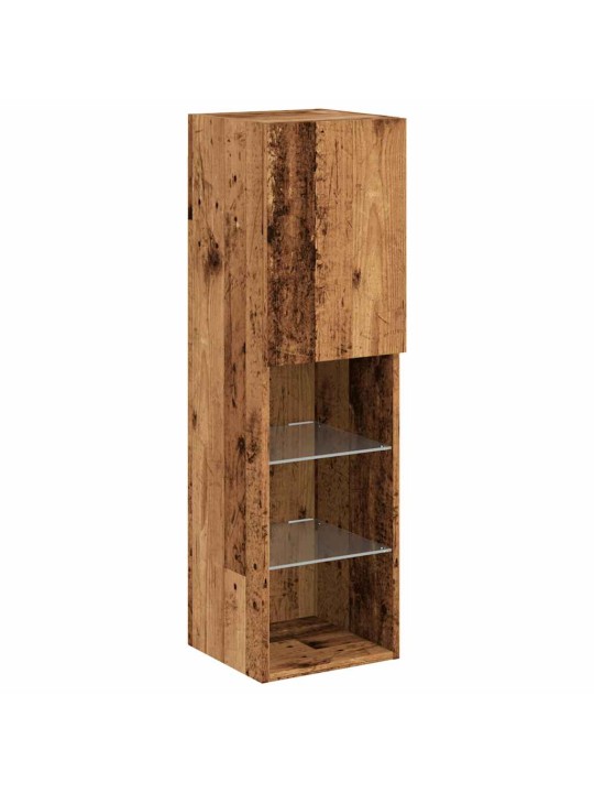 Tv skříňky s led osvětlením 2 ks old wood 30,5 x 30 x 102 cm