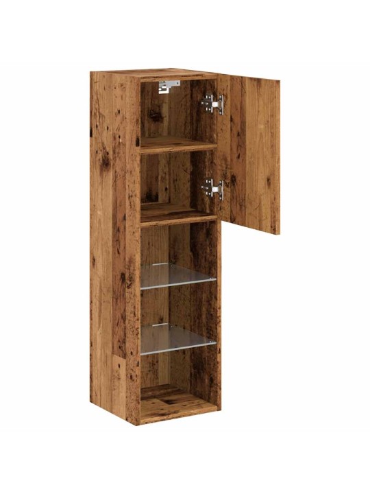 Tv skříňky s led osvětlením 2 ks old wood 30,5 x 30 x 102 cm