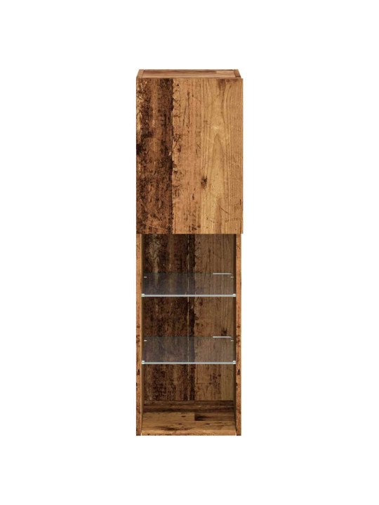 Tv skříňky s led osvětlením 2 ks old wood 30,5 x 30 x 102 cm