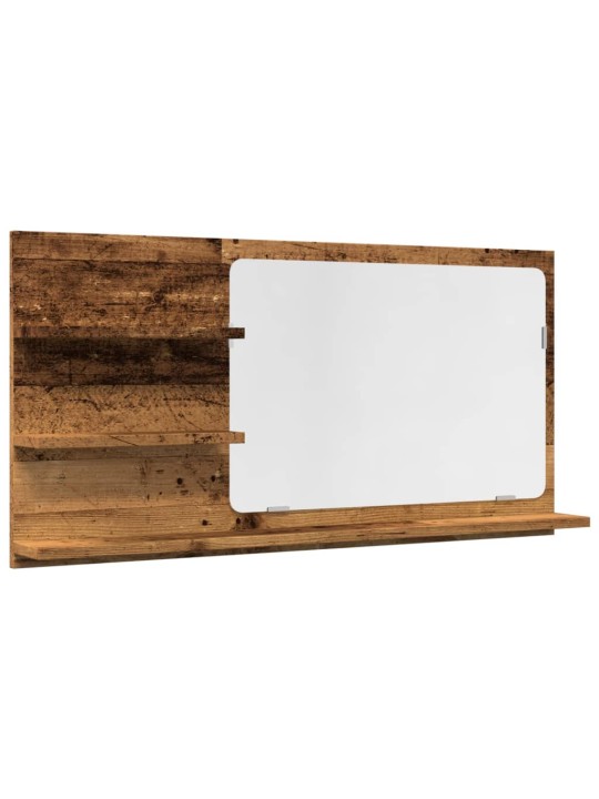 Koupelnová skříňka se zrcadlem old wood 90x11x45 cm kompozit