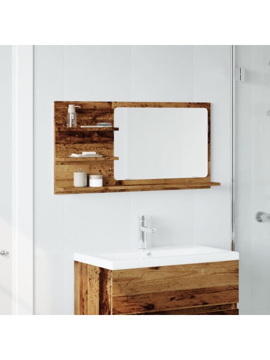 Koupelnová skříňka se zrcadlem old wood 90x11x45 cm kompozit