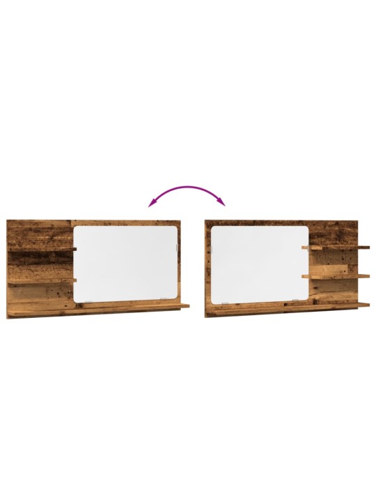 Koupelnová skříňka se zrcadlem old wood 90x11x45 cm kompozit