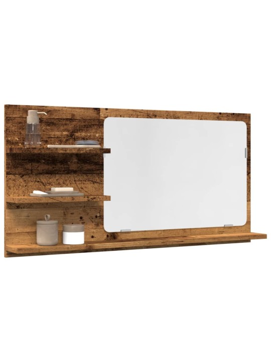 Koupelnová skříňka se zrcadlem old wood 90x11x45 cm kompozit