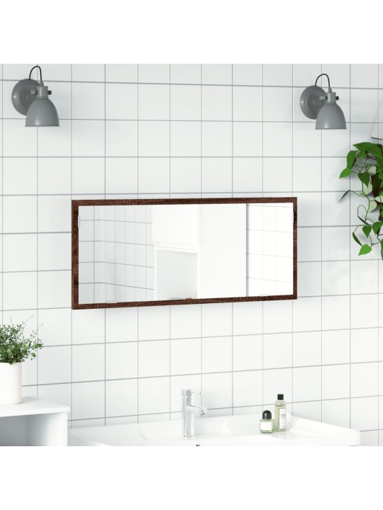 Koupelnové zrcadlo s led hnědý dub 100 x 8,5 x 37 cm kompozit