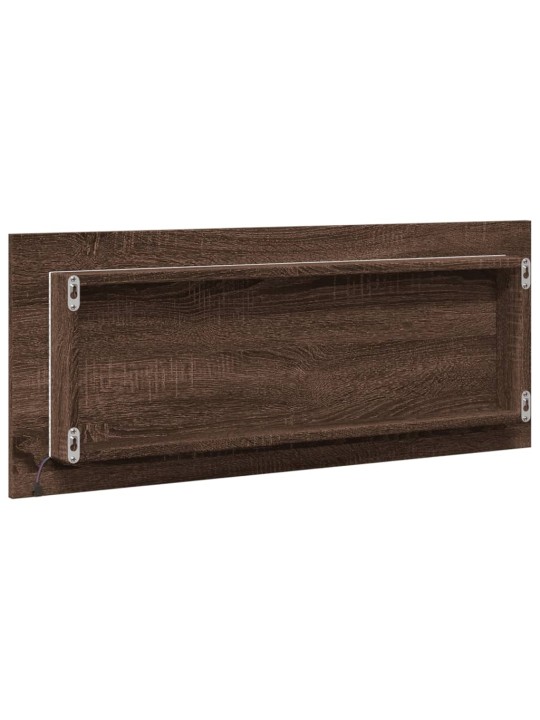 Koupelnové zrcadlo s led hnědý dub 100 x 8,5 x 37 cm kompozit