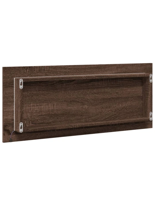 Koupelnové zrcadlo s led hnědý dub 100 x 8,5 x 37 cm kompozit