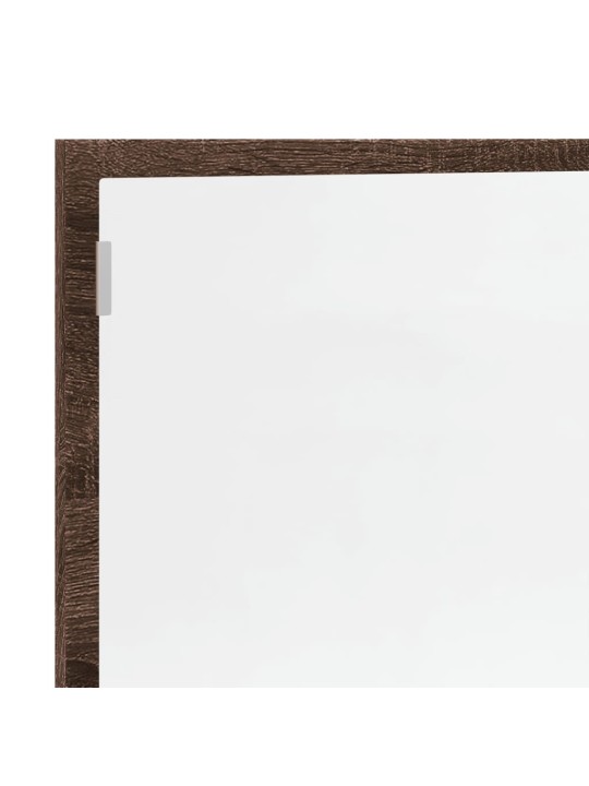 Koupelnové zrcadlo s led hnědý dub 100 x 8,5 x 37 cm kompozit