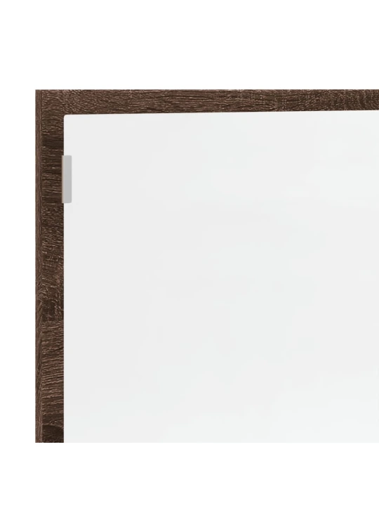 Koupelnové zrcadlo s led hnědý dub 100 x 8,5 x 37 cm kompozit