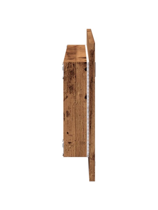 Koupelnové zrcadlo s LED old wood 100 x 8,5 x 37 cm kompozit