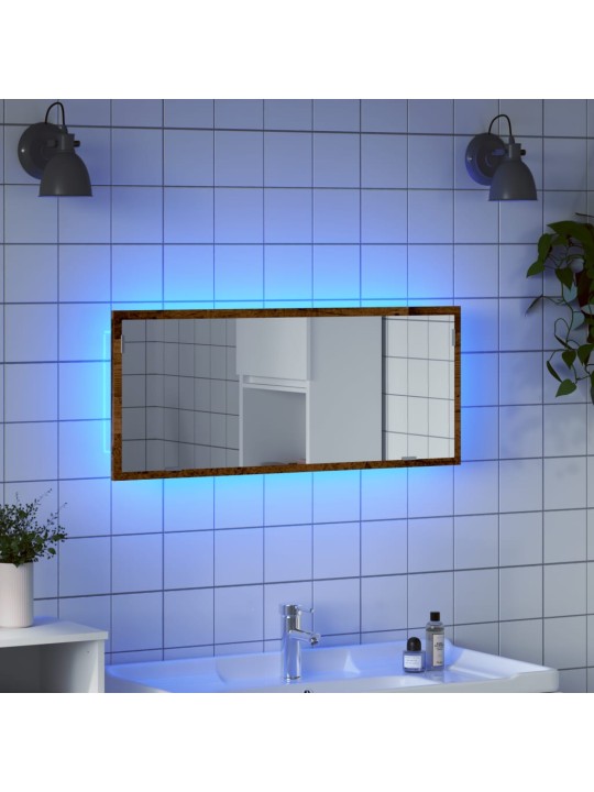 Koupelnové zrcadlo s LED old wood 100 x 8,5 x 37 cm kompozit