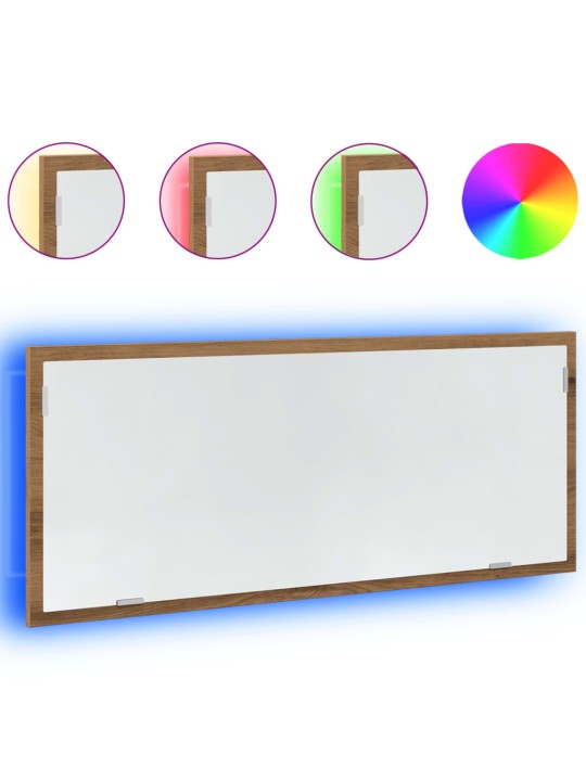 Koupelnové zrcadlo s LED dub artisan 100 x 8,5 x 37 cm kompozit