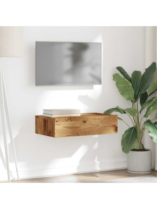 TV skříňka s LED osvětlením old wood 60 x 35 x 15,5 cm