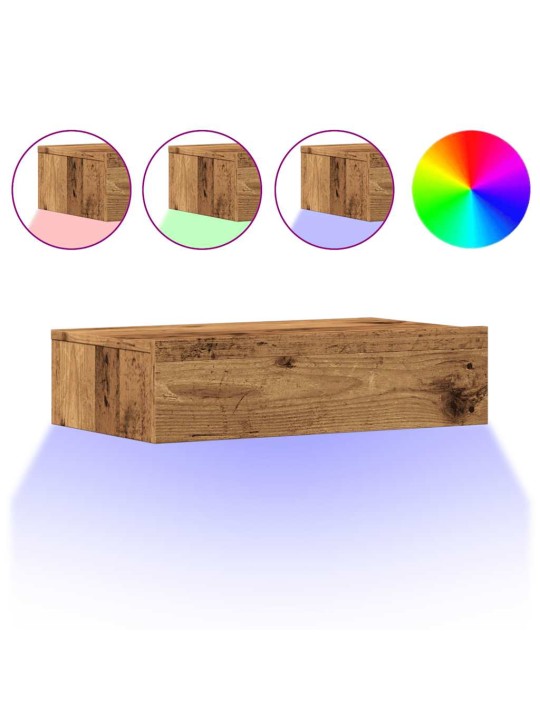 TV skříňky s LED osvětlením 2 ks old wood 60 x 35 x 15,5 cm