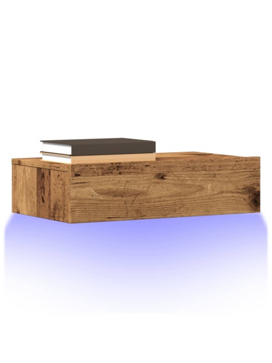 TV skříňky s LED osvětlením 2 ks old wood 60 x 35 x 15,5 cm