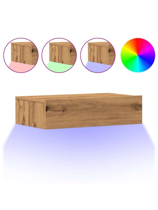 TV skříňka s LED osvětlením dub artisan 60 x 35 x 15,5 cm