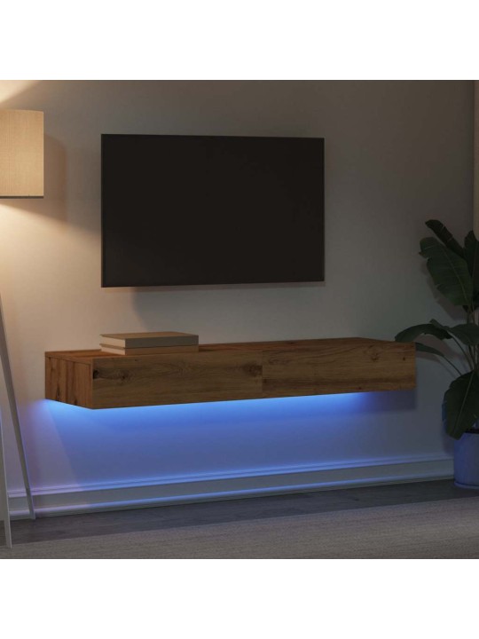 TV skříňky s LED osvětlením 2 ks dub artisan 60 x 35 x 15,5 cm