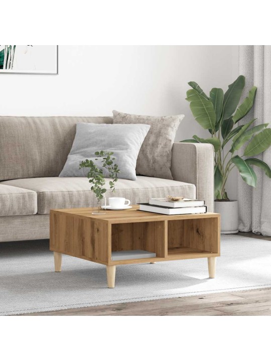 Konferenční stolek dub artisan 60 x 60 x 30 cm kompozitní dřevo