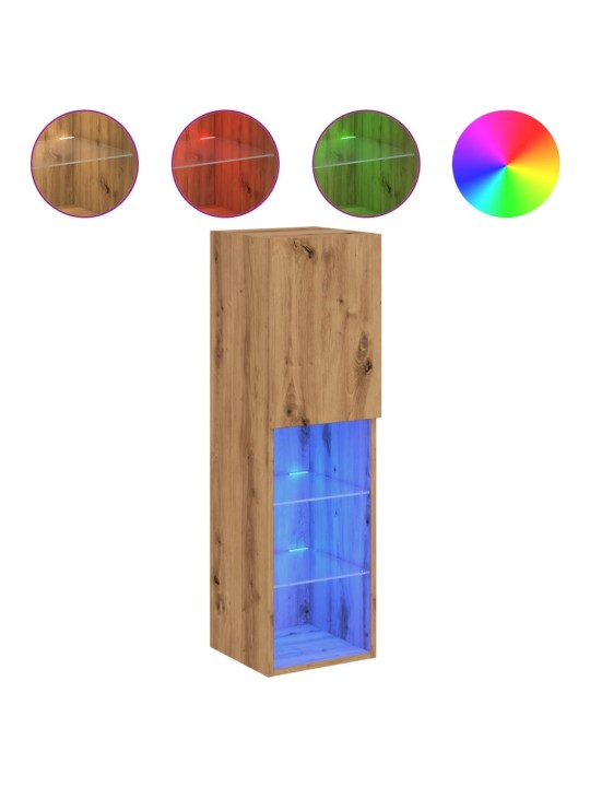TV skříňka s LED osvětlením dub artisan 30,5 x 30 x 102 cm