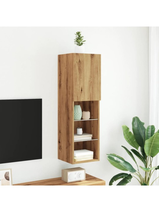 TV skříňka s LED osvětlením dub artisan 30,5 x 30 x 102 cm
