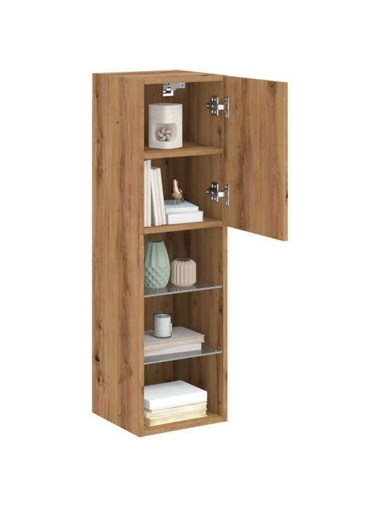 Tv skříňky s led osvětlením 2 ks dub artisan 30,5 x 30 x 102 cm