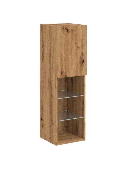 Tv skříňky s led osvětlením 2 ks dub artisan 30,5 x 30 x 102 cm
