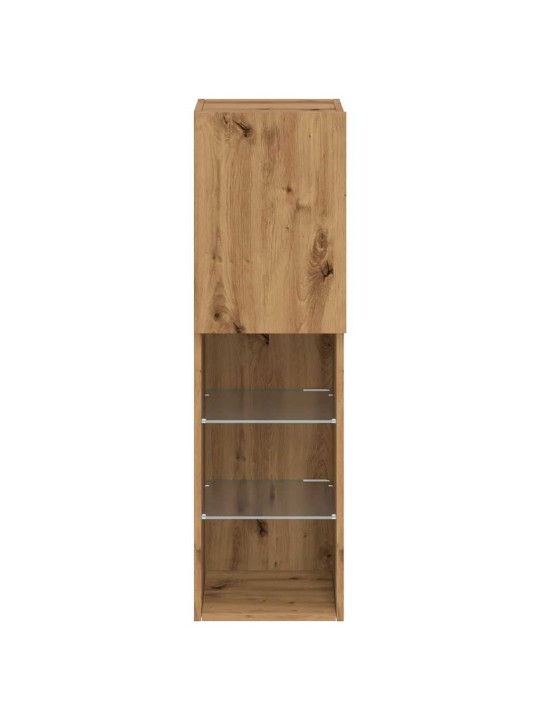 Tv skříňky s led osvětlením 2 ks dub artisan 30,5 x 30 x 102 cm