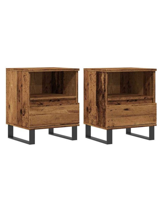 Noční stolky 2 ks old wood 40 x 35 x 50 cm kompozitní dřevo
