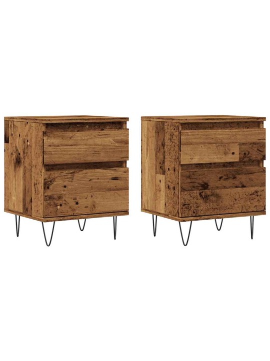 Noční stolky 2 ks old wood 40 x 35 x 50 cm kompozitní dřevo